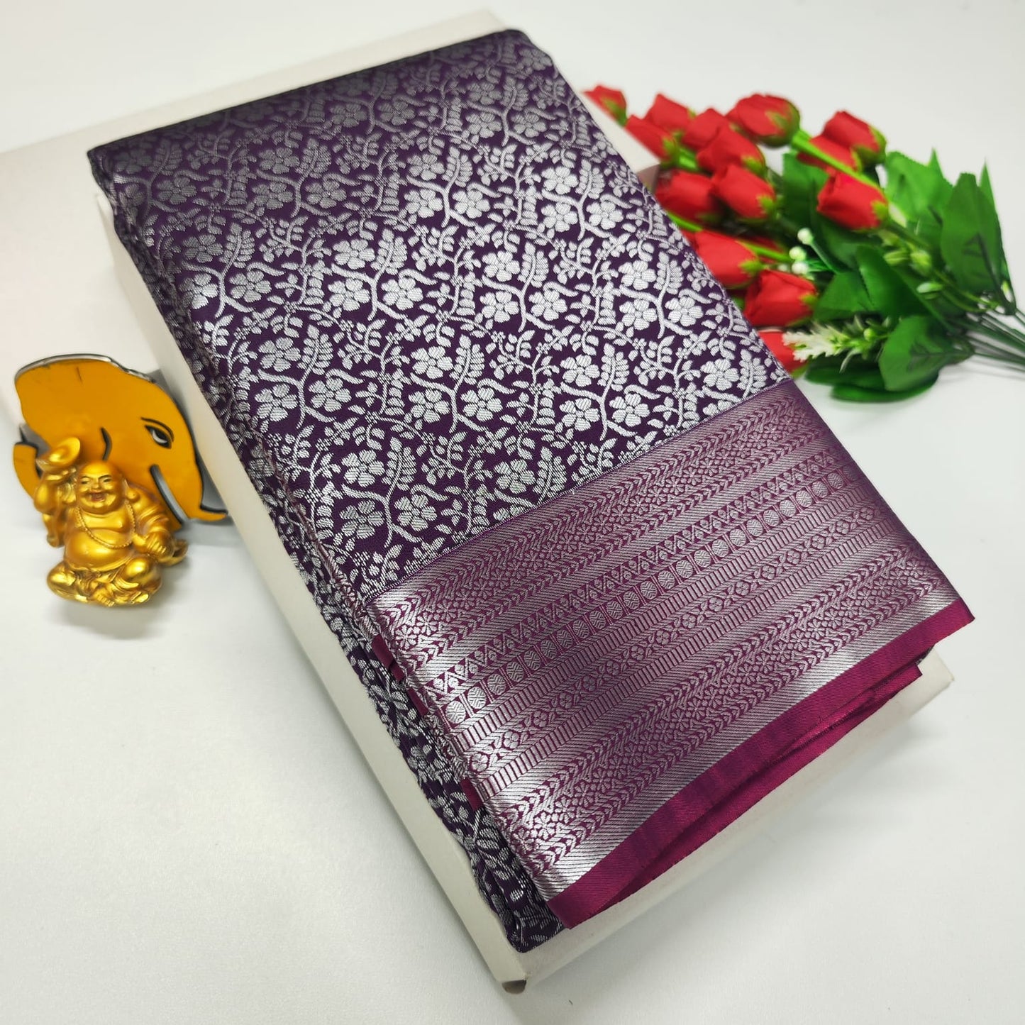 Product Image - Exclusive Bridal Saree Collection - Georgette Fabric, Kanchipuram Pattern, Festive Wear