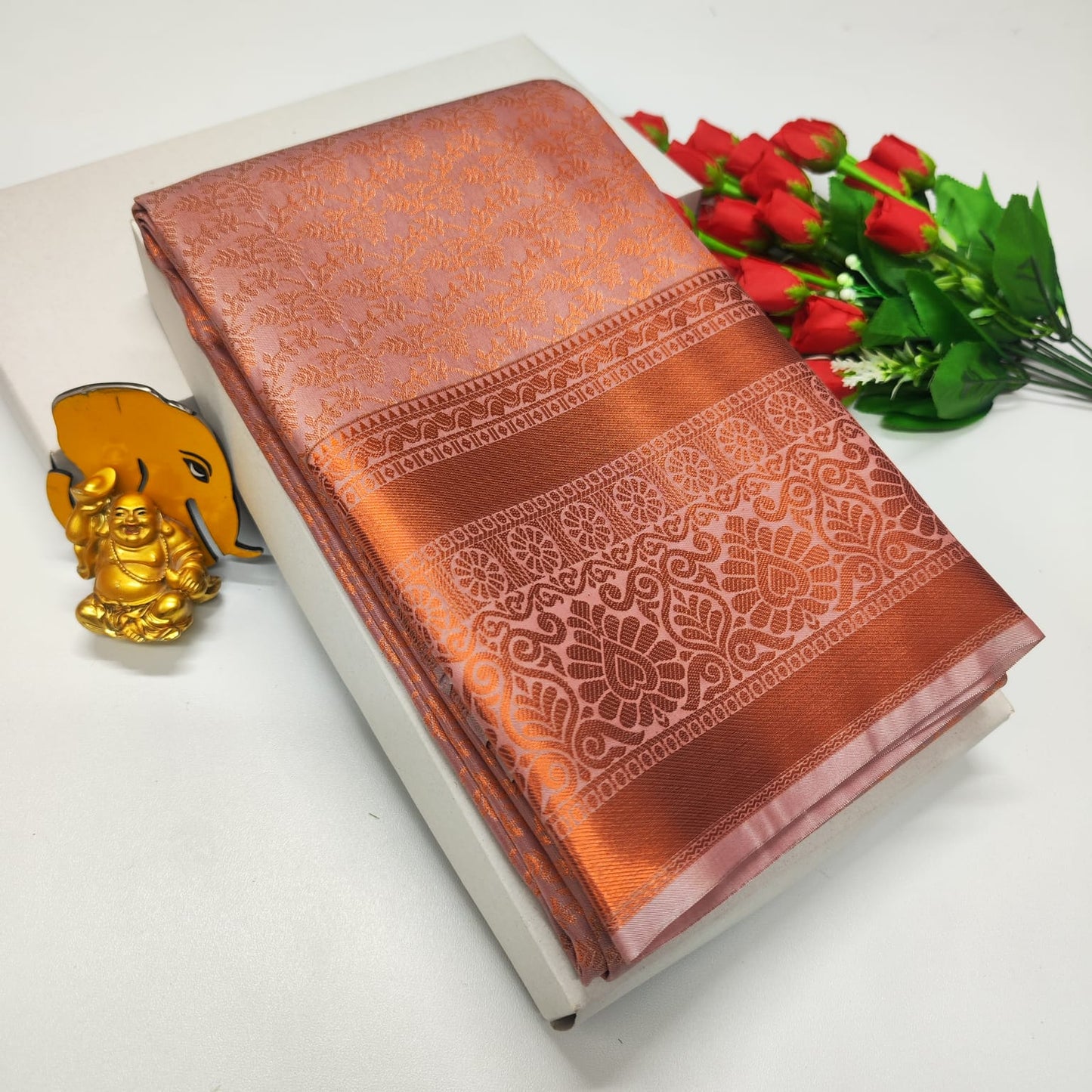 Product Image - Exclusive Bridal Saree Collection - Georgette Fabric, Kanchipuram Pattern, Festive Wear