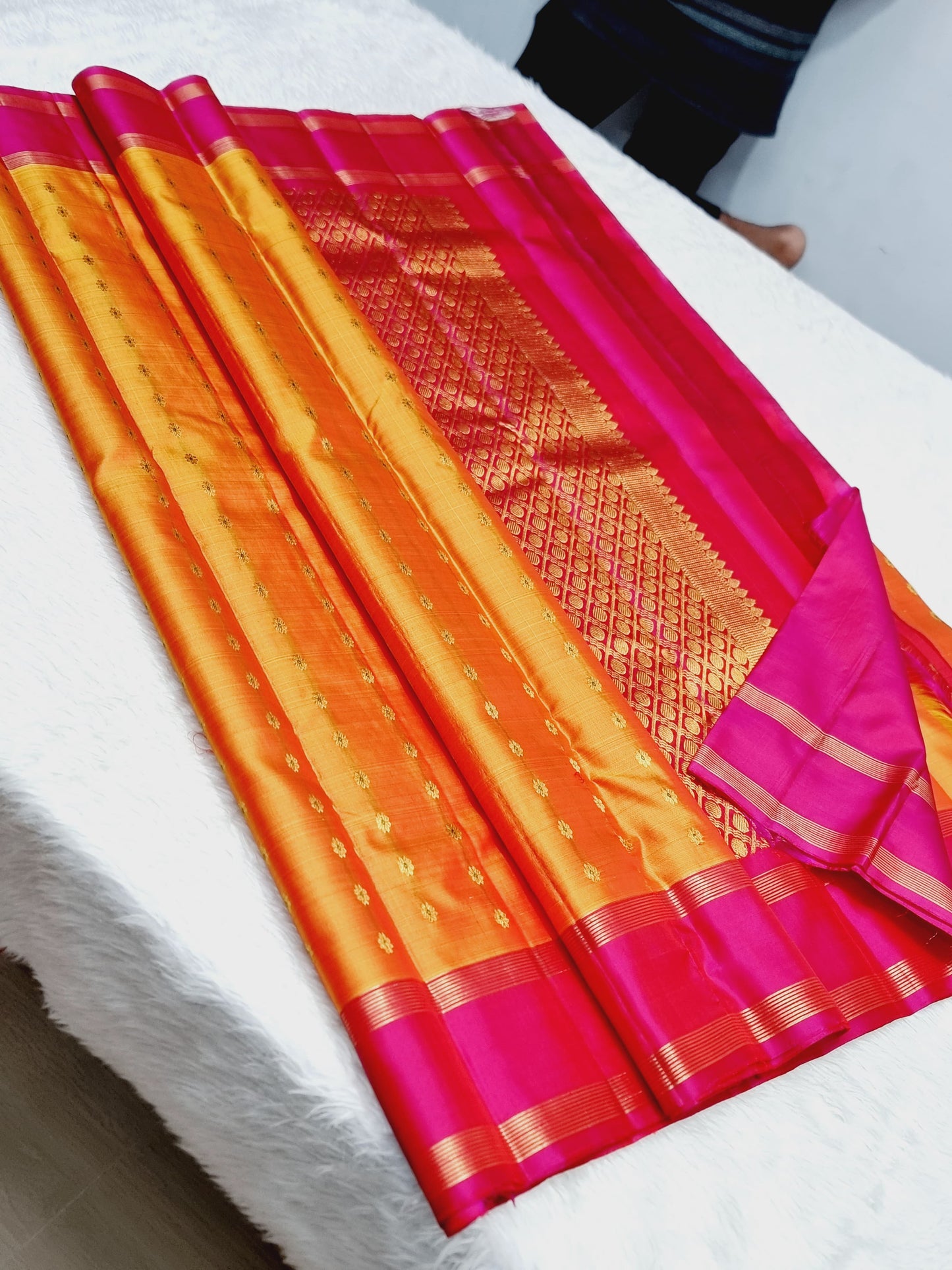 Product Image - Premium Kanchipuram Silk Saree with Meenakari Work - Festive Wear