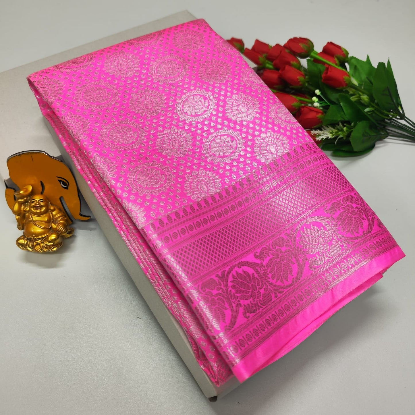 Product Image - Exclusive Bridal Saree Collection - Georgette Fabric, Kanchipuram Pattern, Festive Wear