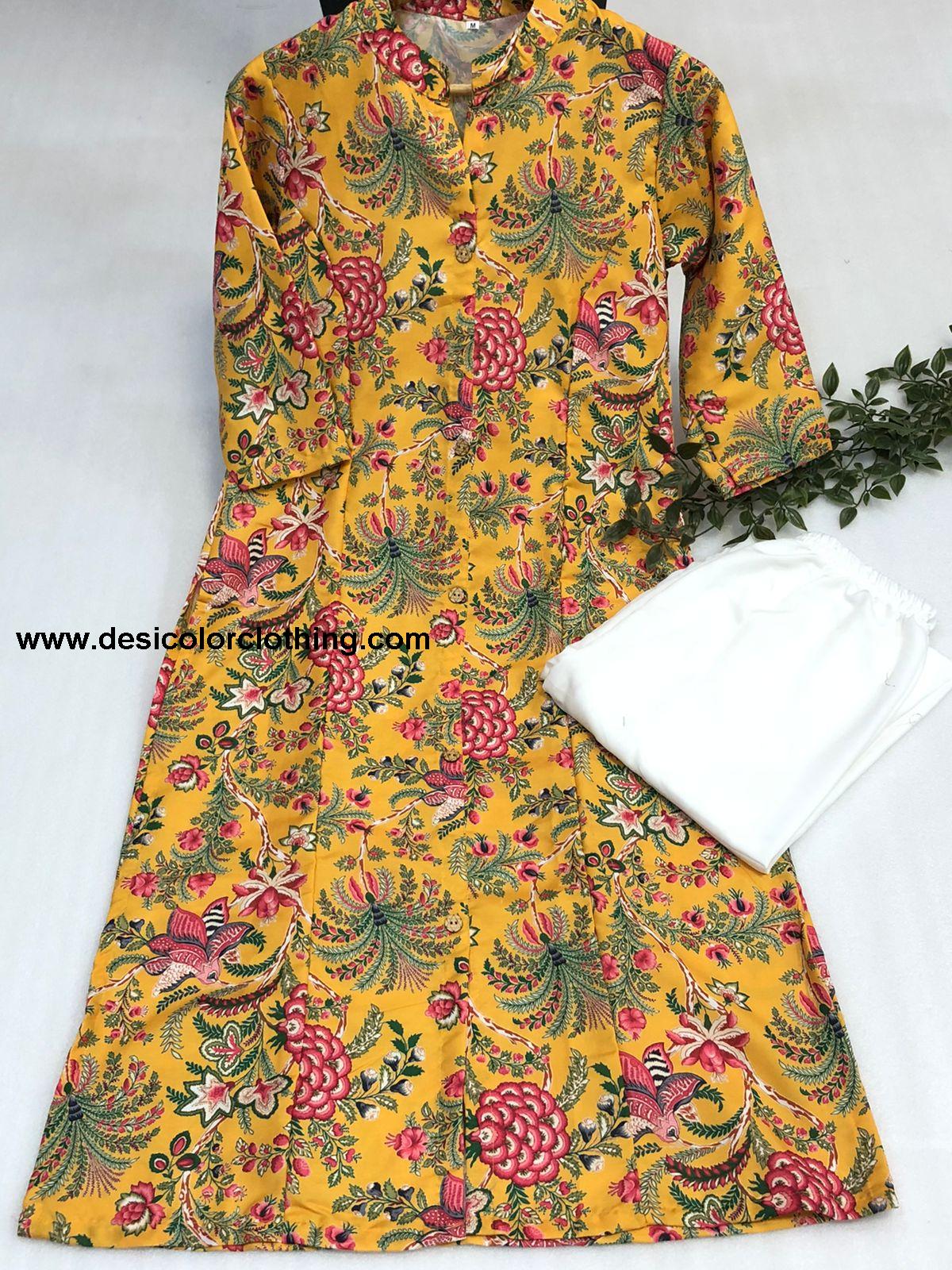 Aline kurti pattern paired with Ankle length pant