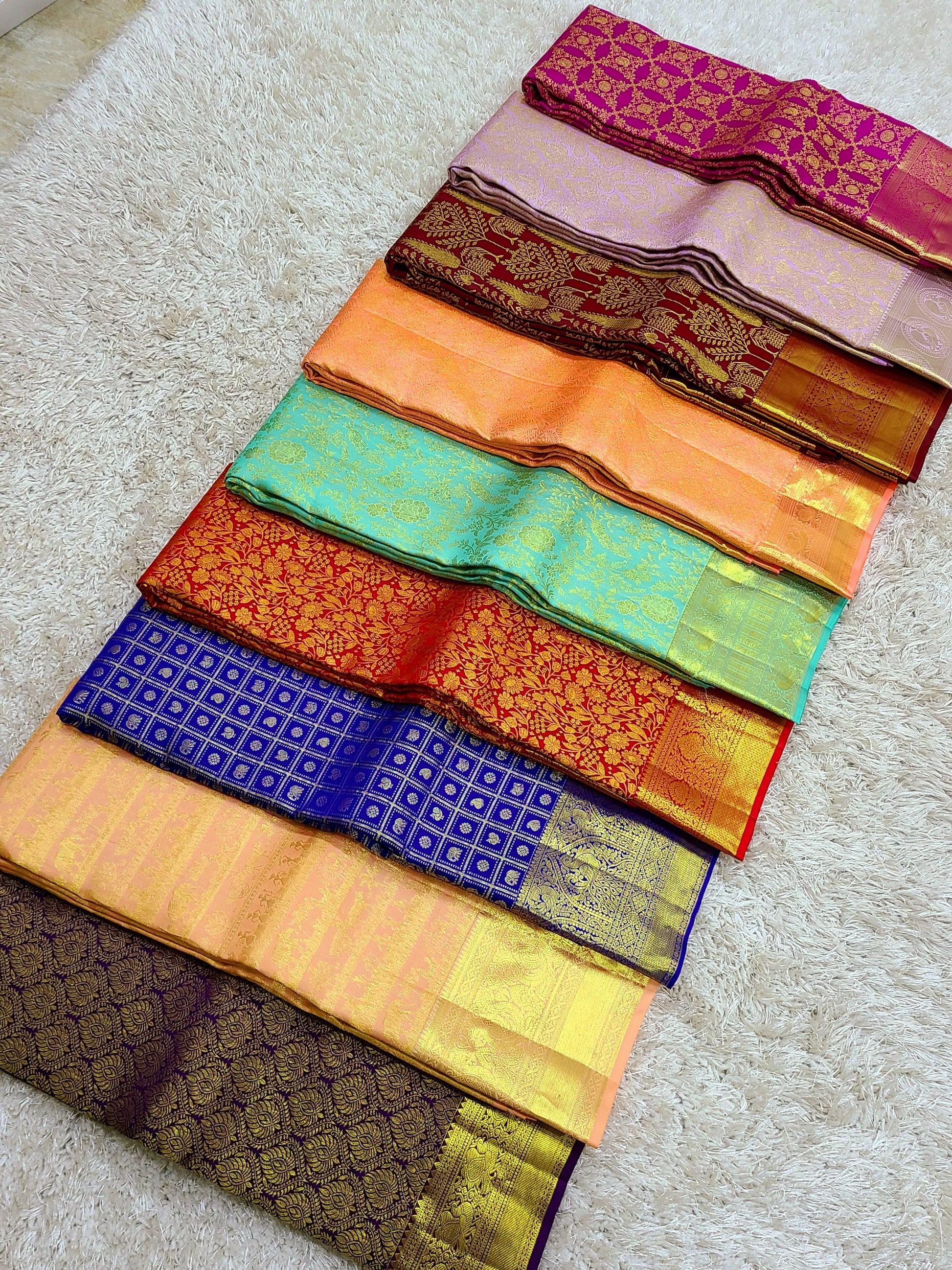 Product Image - Handwoven Bridal Kanchipuram Silk Saree with Pure Gold Zari