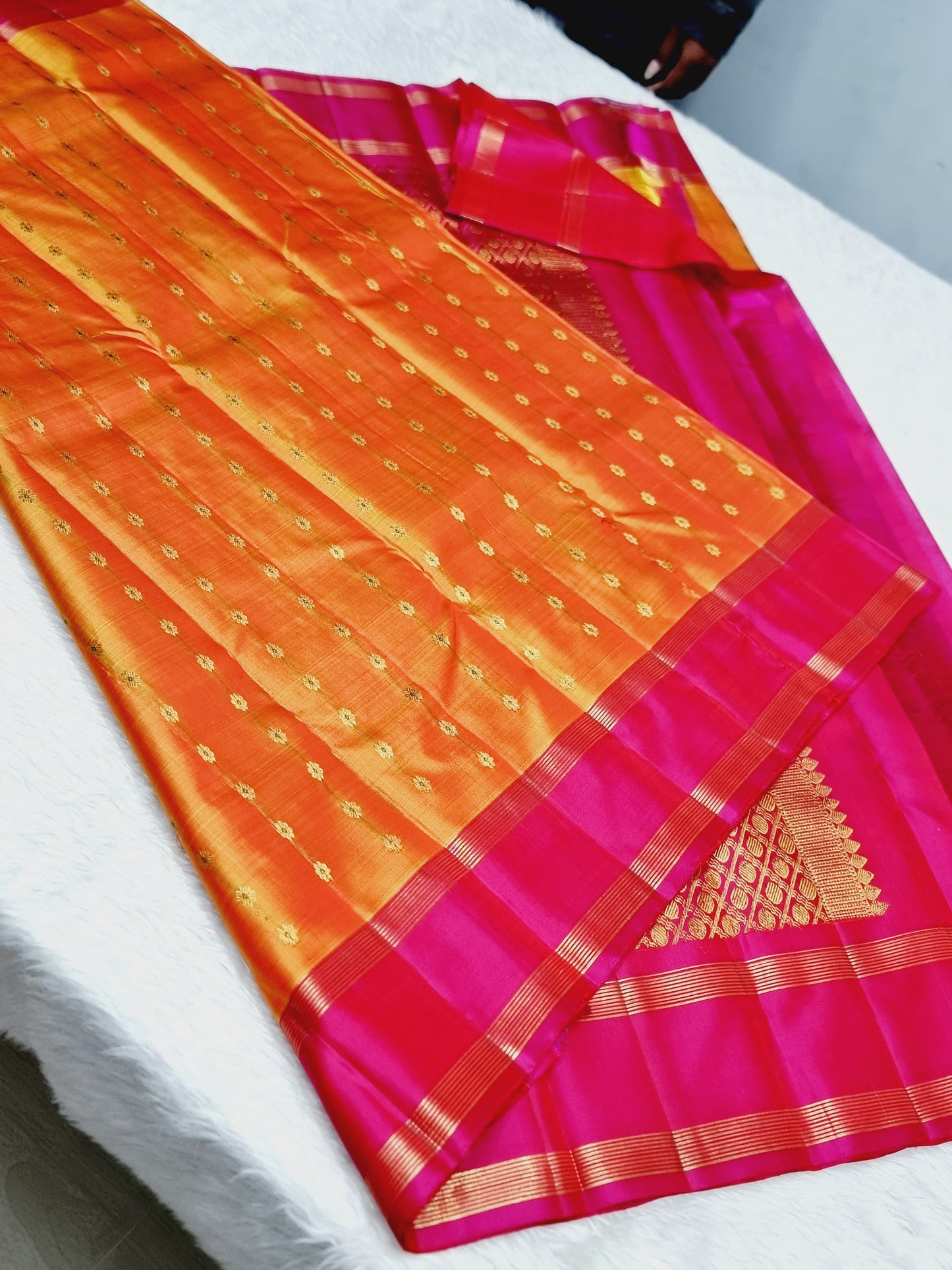 Product Image - Premium Kanchipuram Silk Saree with Meenakari Work - Festive Wear