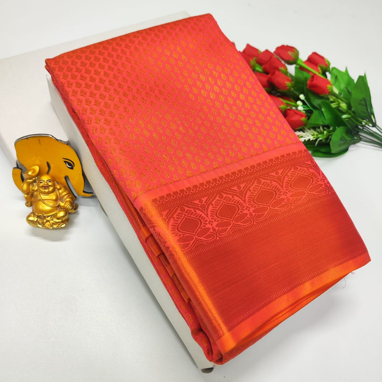 Product Image - Exclusive Bridal Saree Collection - Georgette Fabric, Kanchipuram Pattern, Festive Wear