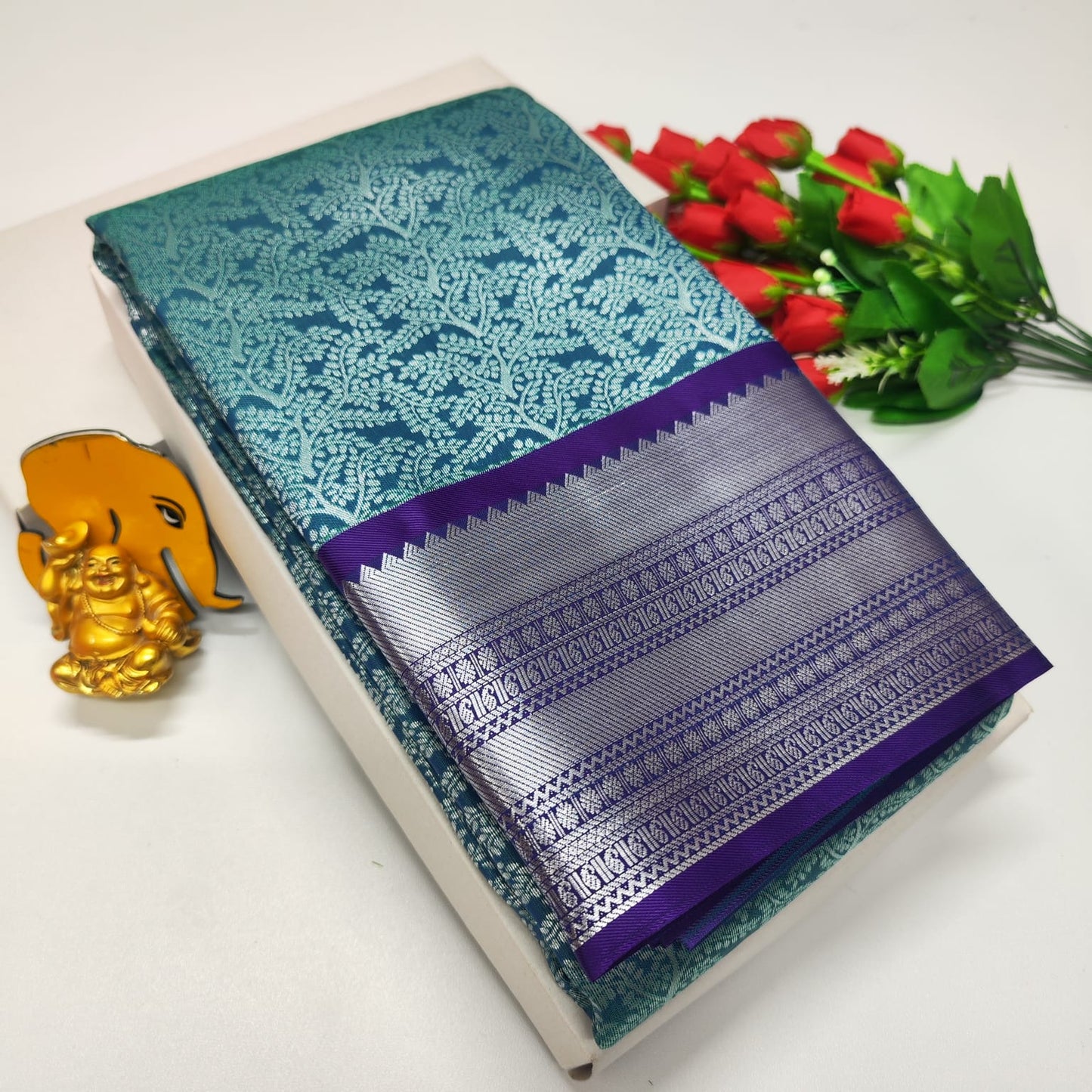 Product Image - Exclusive Bridal Saree Collection - Georgette Fabric, Kanchipuram Pattern, Festive Wear