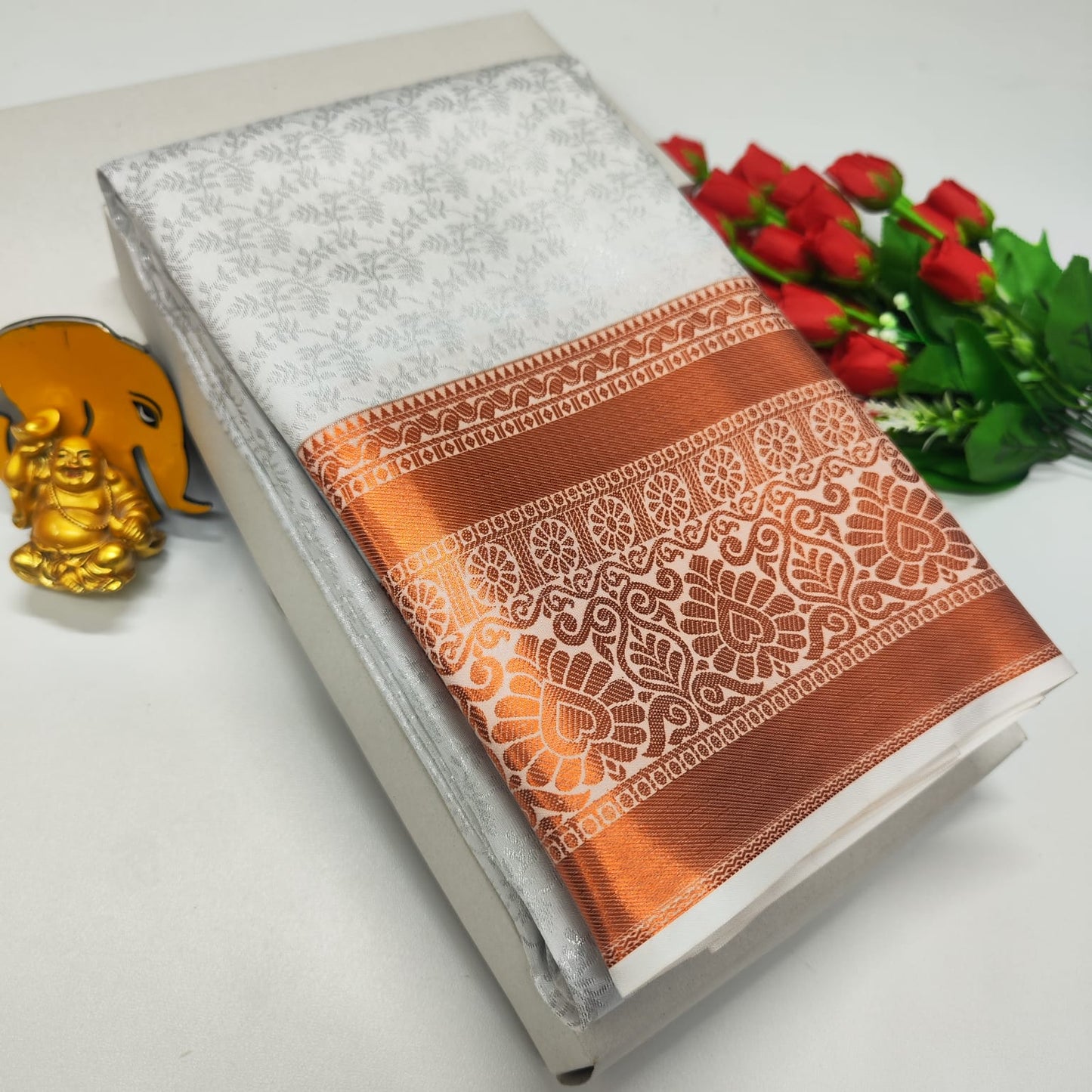 Product Image - Exclusive Bridal Saree Collection - Georgette Fabric, Kanchipuram Pattern, Festive Wear